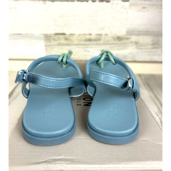 Kenneth Cole Reaction Women’s 7 Warren Blue Green Slip-On Flat Sandals NEW - Picture 6 of 9